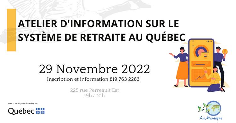 Atelier d’information Retraite au Québec